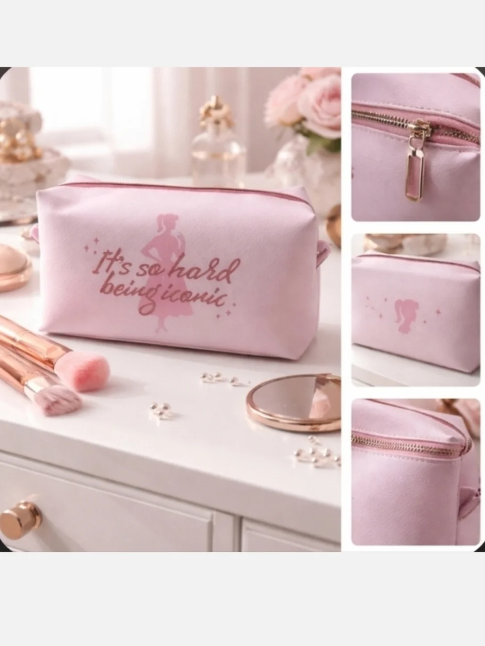 Chic Lavender & Pink Barbie Cosmetic Bag